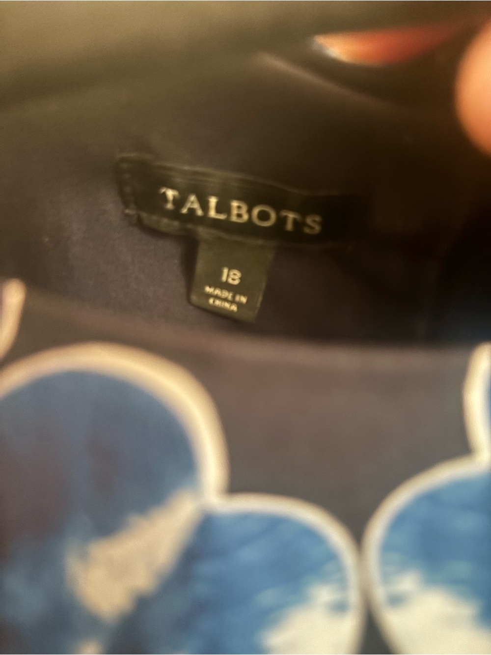 Talbots Navy and White Floral-Print Dress - Picture 2 of 3